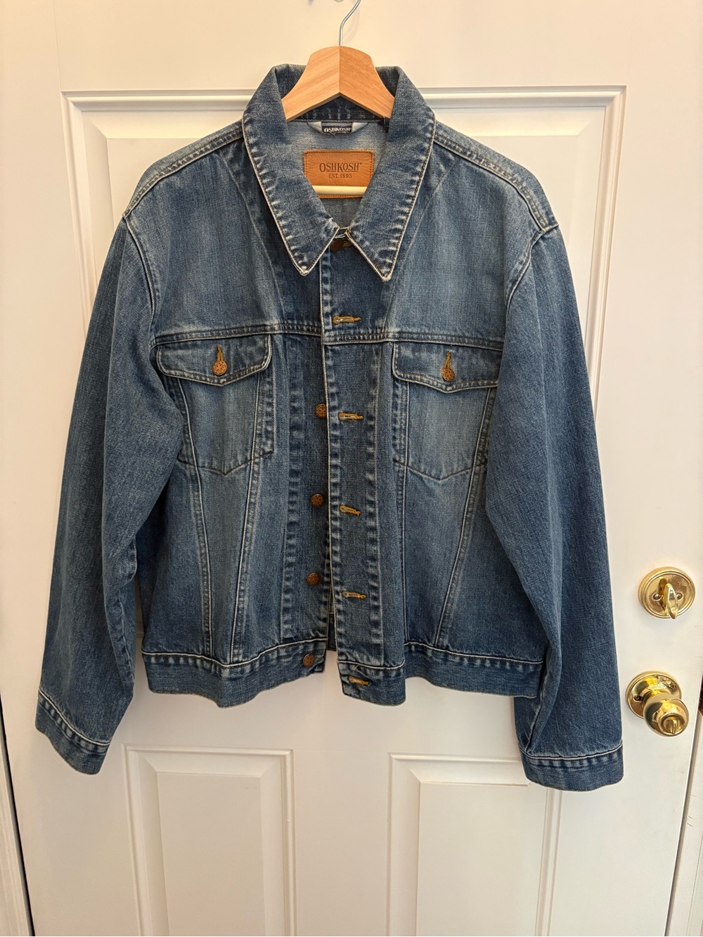 Vintage Adult 90’s Oshkosh B’gosh denim trucker jacket, Size XL